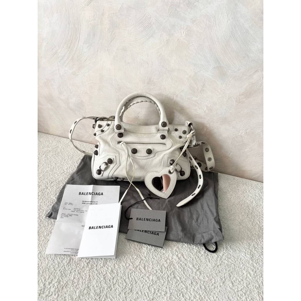 (PRELOVED) Balenciaga Neo Cagole Small Shoulder Optic White 2024