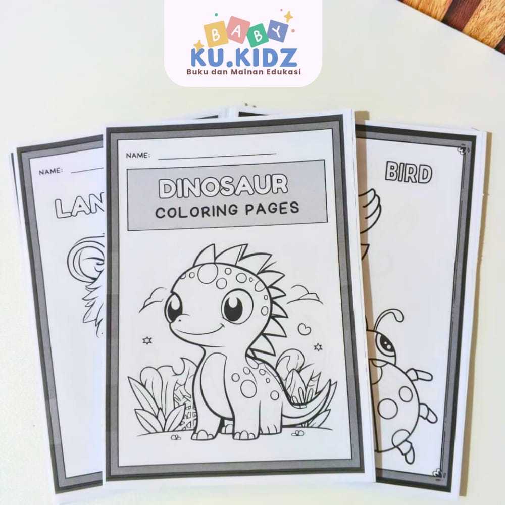 Lembar Mewarnai A5 Hewan - 50 Lembar, Gambar Edukatif untuk Anak PAUD/TK