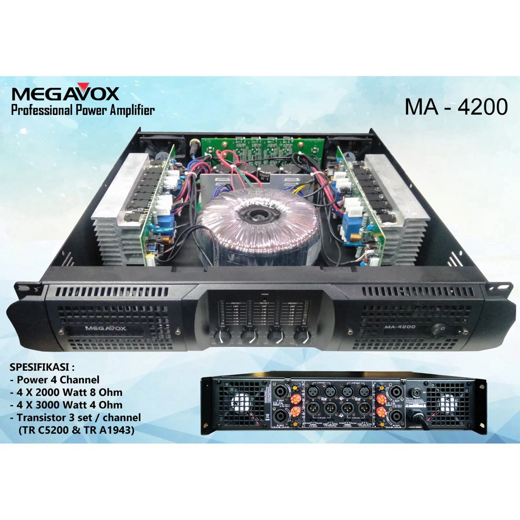 Power Amplifier Megavox Ma4200 Original Ampli 4Channel