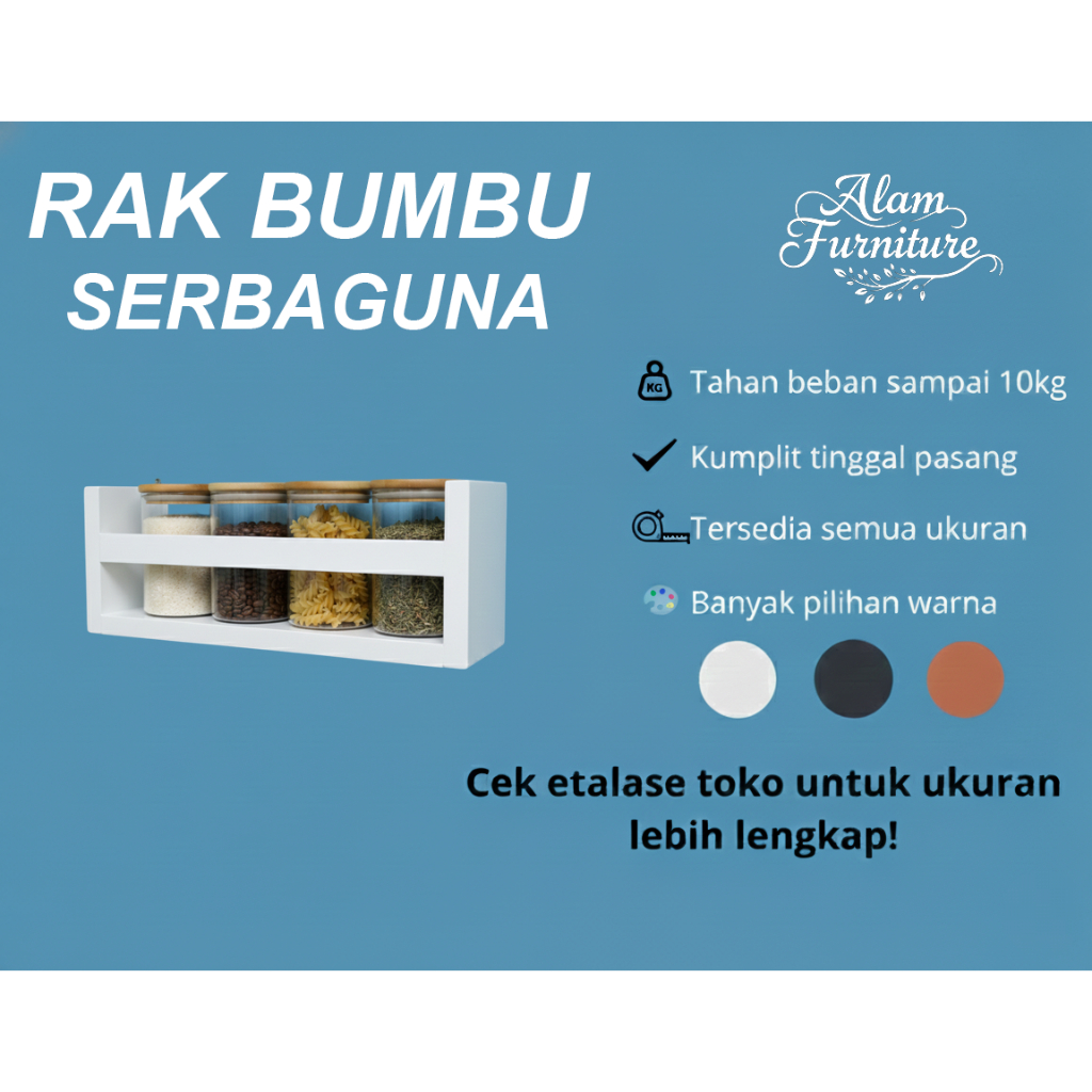 Rak Bumbu Dapur Gantung Kayu Jati Belanda/Rak Serbaguna