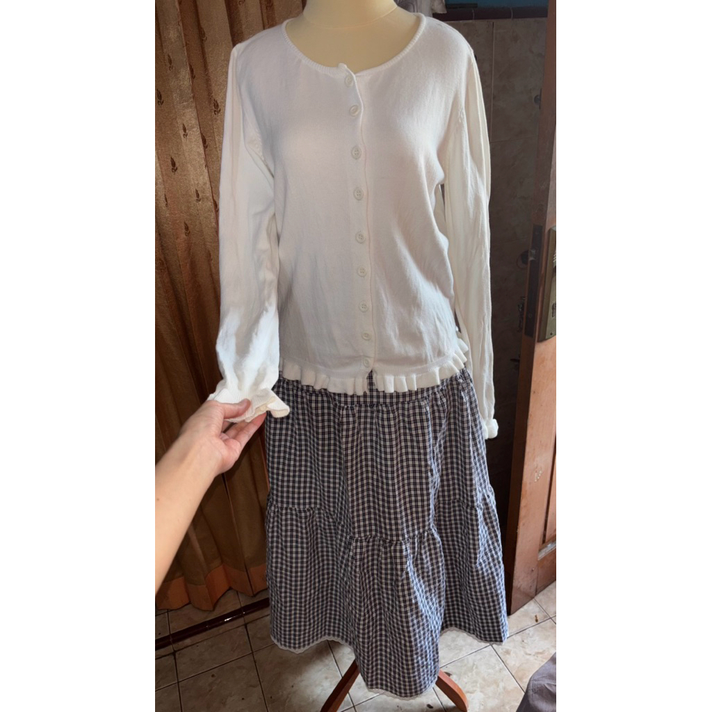 cardigan set skirt by alln knitwear