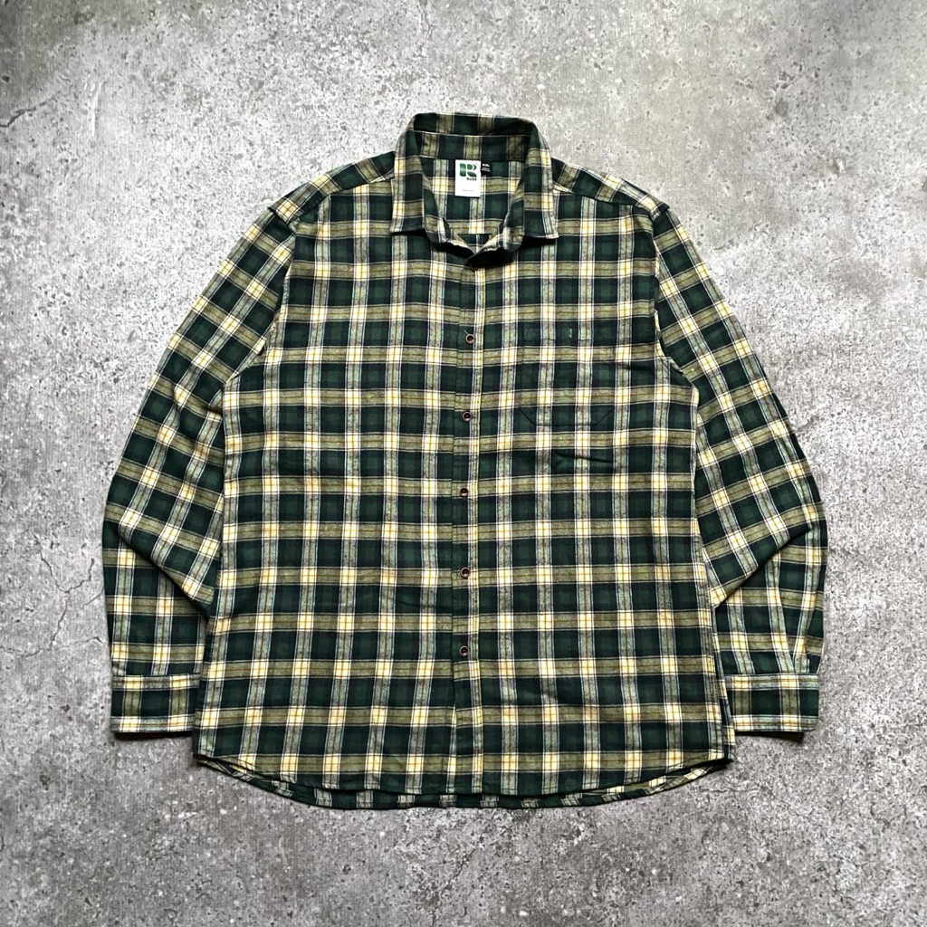 Kemeja Flanel Russ Unisex Pria Wanita (XXL)