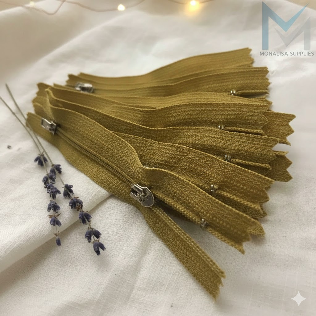 Resleting Pendek YKK Warna Pemda/Kuning Pemda 7 inch 17.5 cm / RIT YKK Kepala Nikel