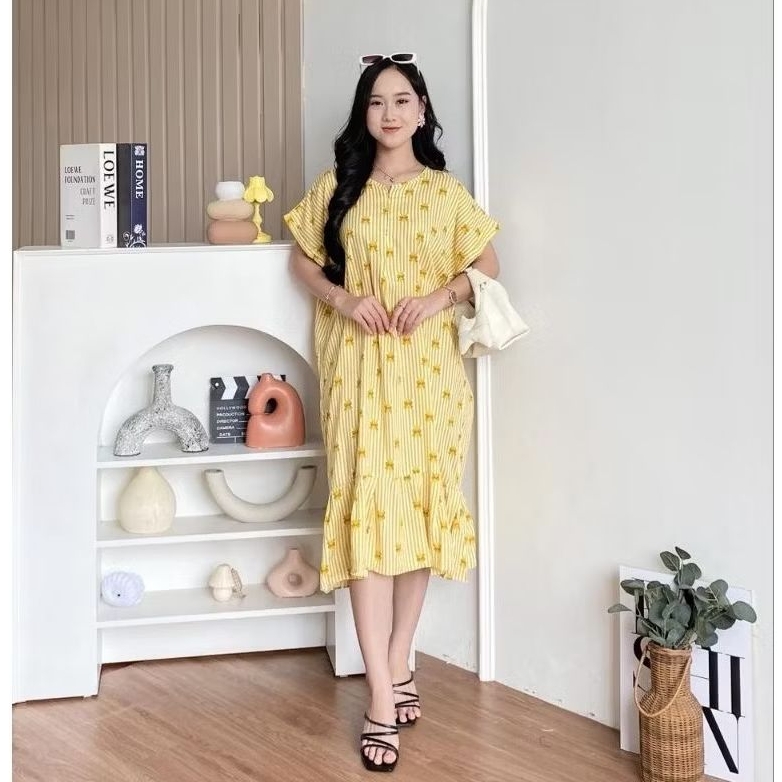 Daster Ruffle by HD.id Dailywear Homedress Premium Busui Jumbo