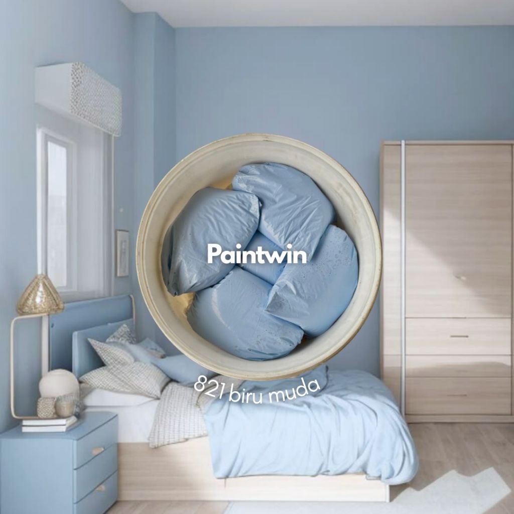 Cat Tembok Kiloan Warna Biru Muda 1KG Matte/Doff Premium Anti Luntur by Paintwin