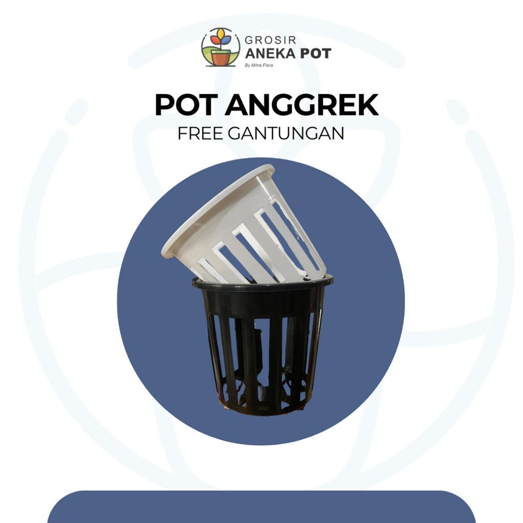 Grosir Aneka Pot - Pot Anggrek Vanda ukuran 16 - Plastik Tebal Tanaman Hias Original