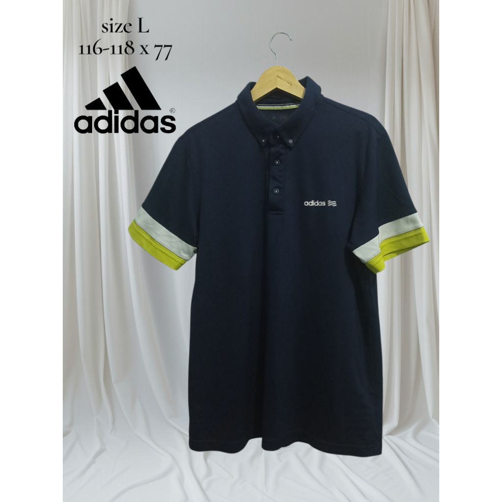 preloved polo shirt adidas navy sz L XL