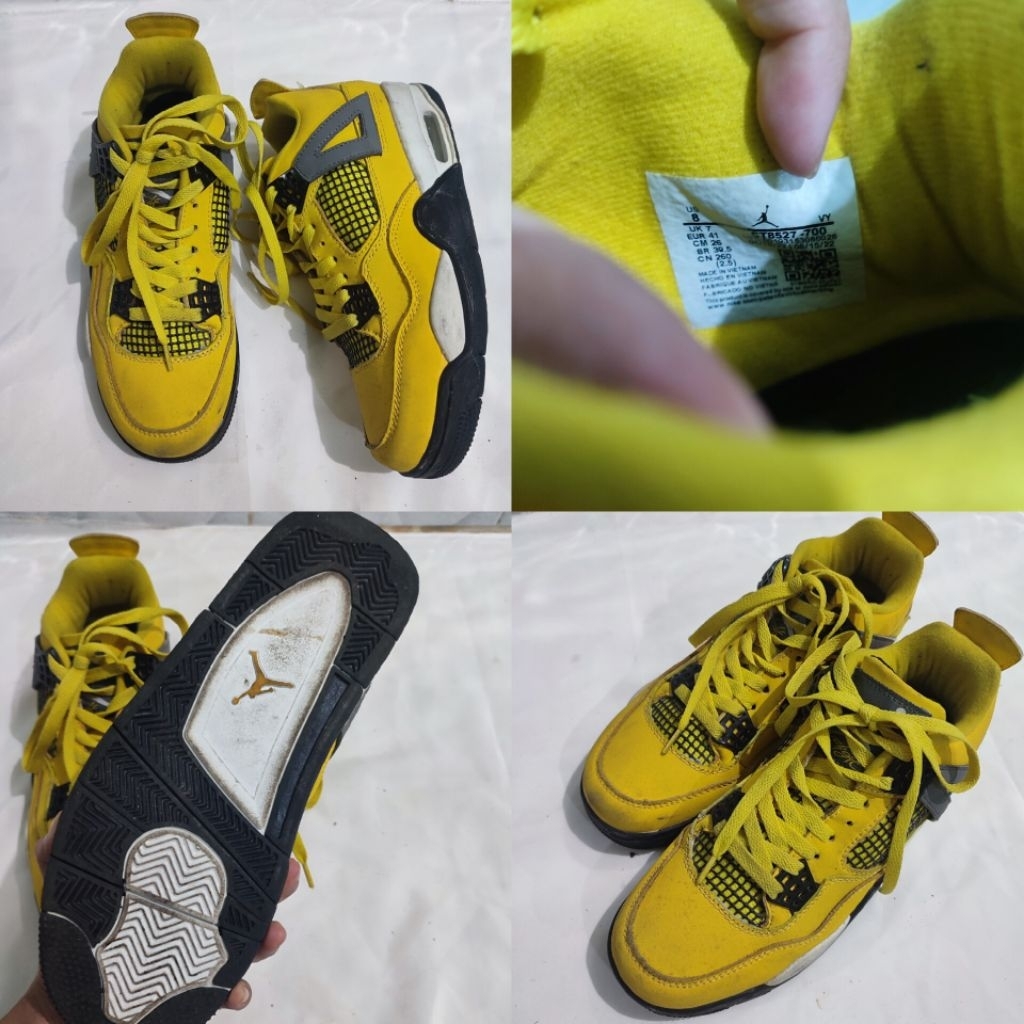 Preloved Sneakers Pria Air Jordan Warna Kuning Size 41