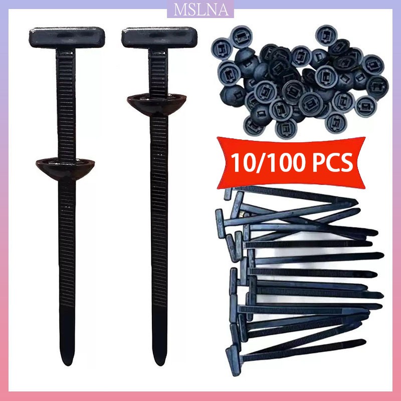 10/100pcsNylon Cable Tie Buckle Pin Self-Locking Ties Pemasangan tanpa alat dengan pengikat kabel, k