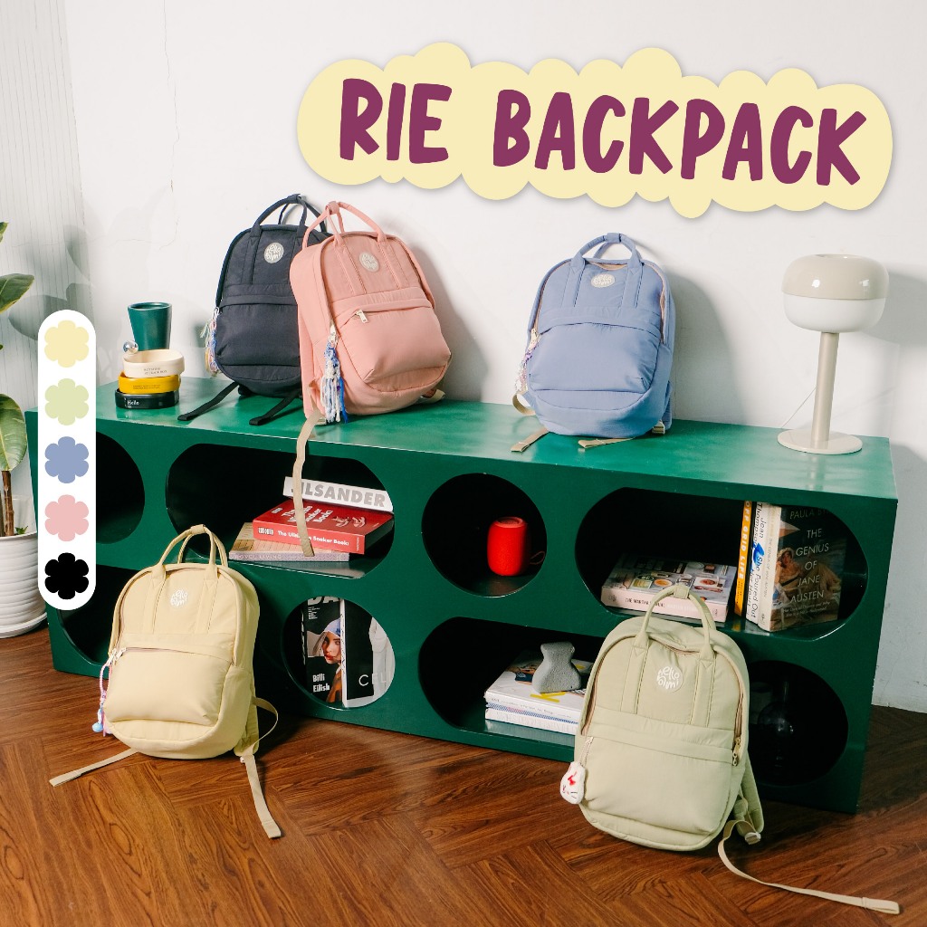 RIE Backpack Puffy Tas Ransel Sekolah Pastel Color