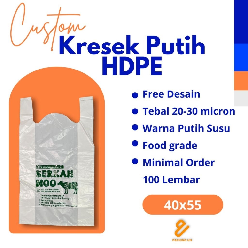 kresek putih HDPE 40x55
