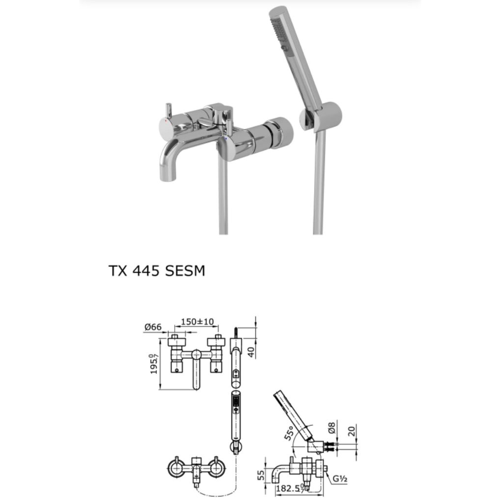 TOTO TX445SESM Bath & Shower Set Kombinasi