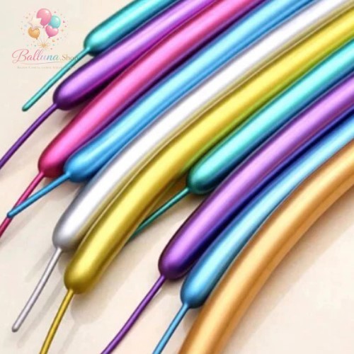 Balon Latex Pentil Metalik Chrome Balon Panjang