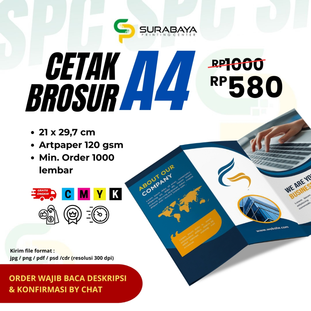 Cetak Brosur Murah A4 Full Colour AP 120