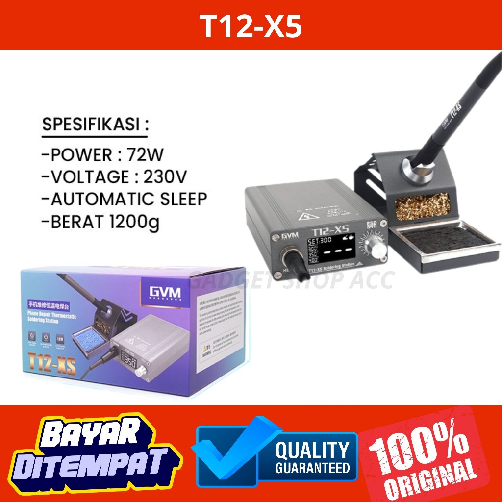 SOLDER STATION GVM T12-X5 ORIGINAL