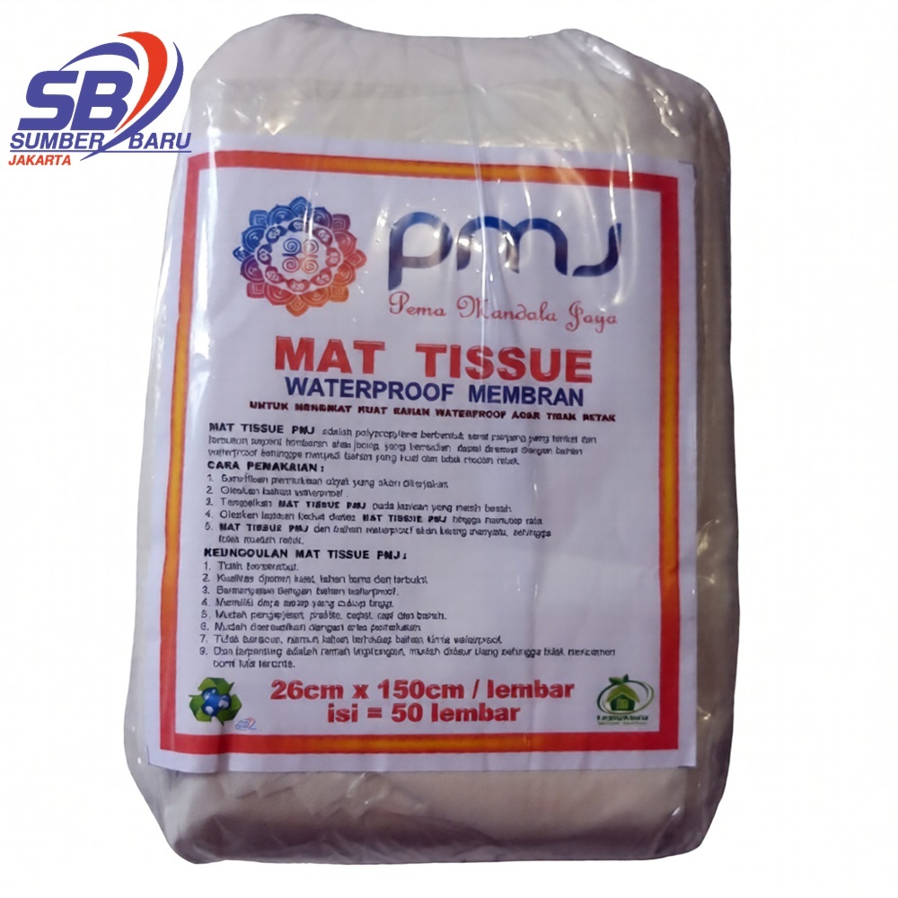 Serat Fiber TISSU Kain Kasa Penambal Bocor Tembok Dinding Aquaproof Membrane Serat Tisu Mat Tissue D