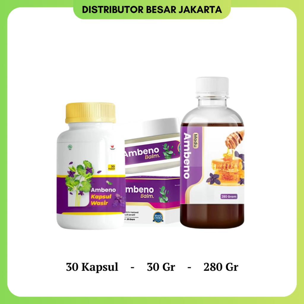 AMBENO Obat Wasir Herbal Meredakan Benjolan BAB Berdarah Madu Kapsul Original BPOM