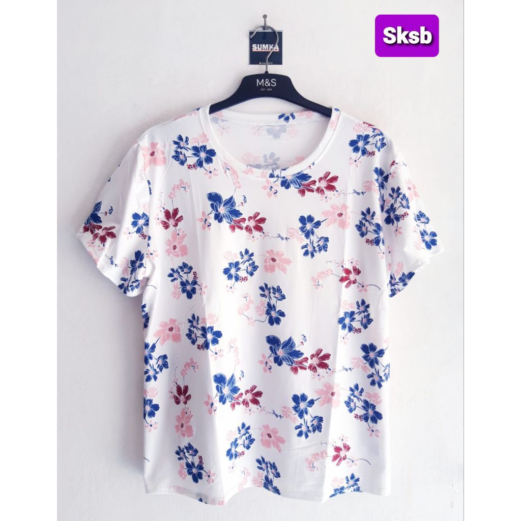 Kaos Premium Wanita Motif / Blouse Bunga jumbo