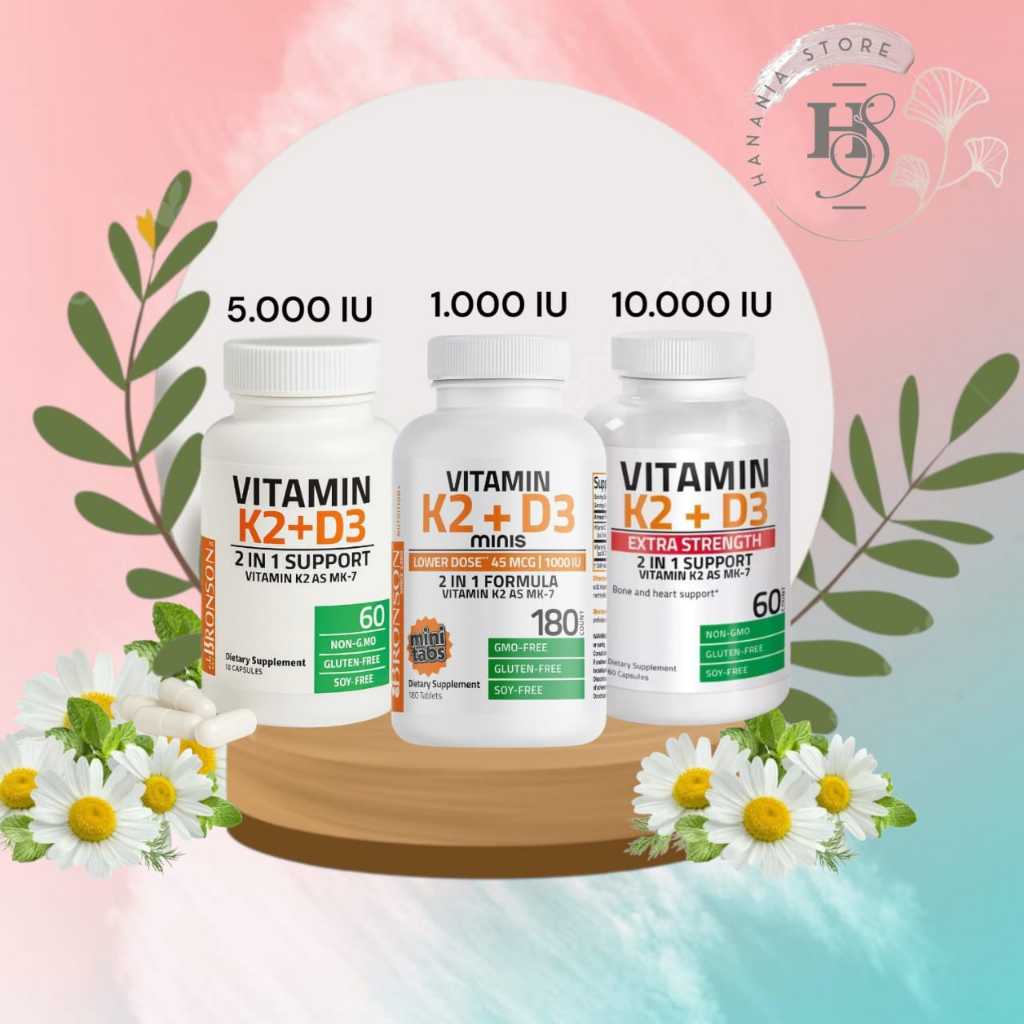 Bronson Vitamin K2 D3 5000IU (Vitamin K2 as MK-7) Original USA