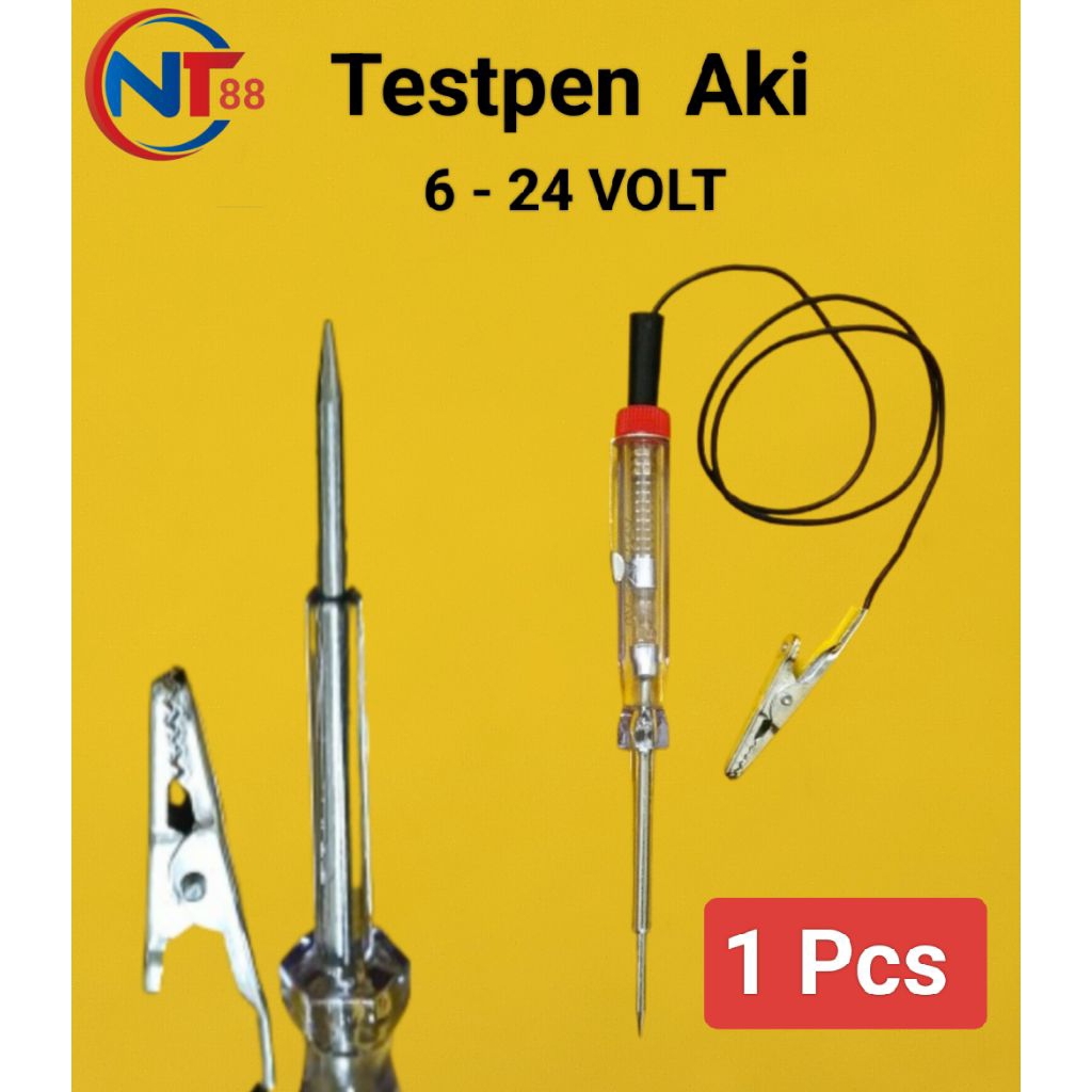 (1 Pcs) Obeng Tespen Aki Tespen DC 6 - 24 VOLT Test pen DC Tespen Kabel Motor Mobil Tester Tespen ke