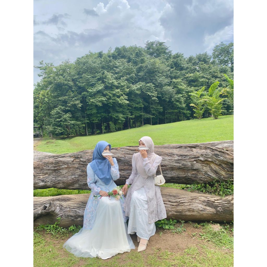 Nara tunik, tunik ceruti motif, tunik bunga bunga,  tunik raya