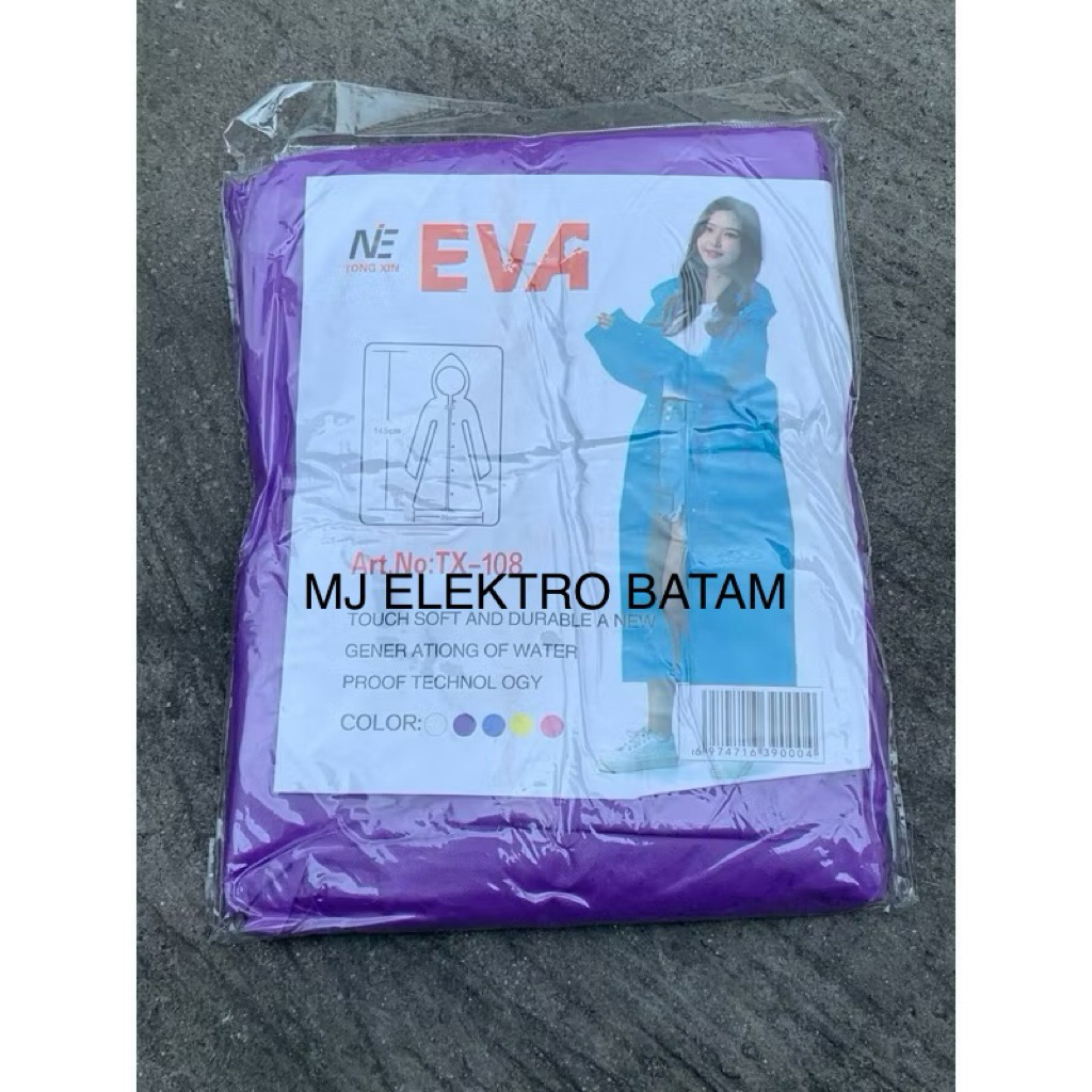 KOTA BATAM - Jas Hujan Dewasa Poncho Waterproof Bahan EVA Tebal Jas Hujan Mantel Korea + Hoodie Semi