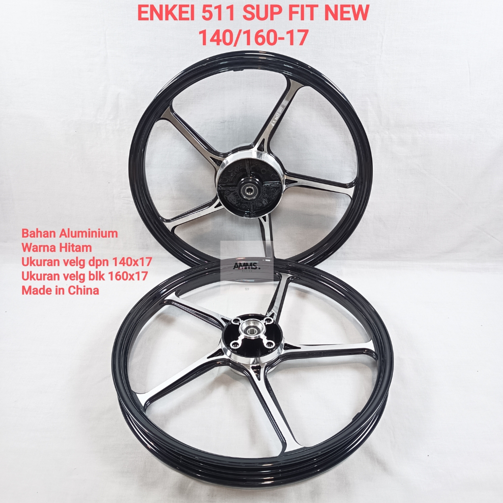 SEPASANG VELG ENKEI 511 MOTOR SUPRA FIT NEW UK. 140/160 RING 17 HITAM, BIRU