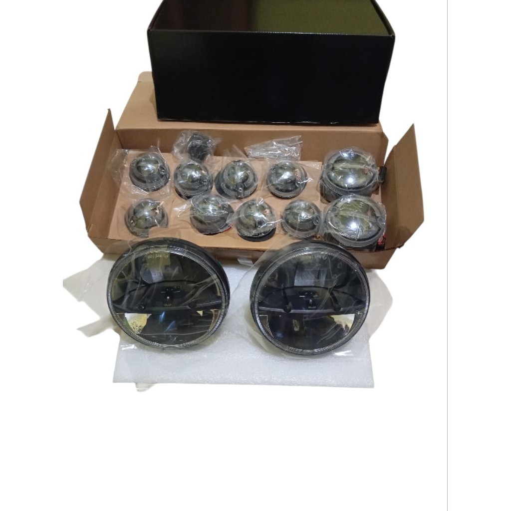 Paket Headlamp Led Trucklite Mobil LandRover Defender + Upgrade Lampu Led Mobil Land Rover Defender 