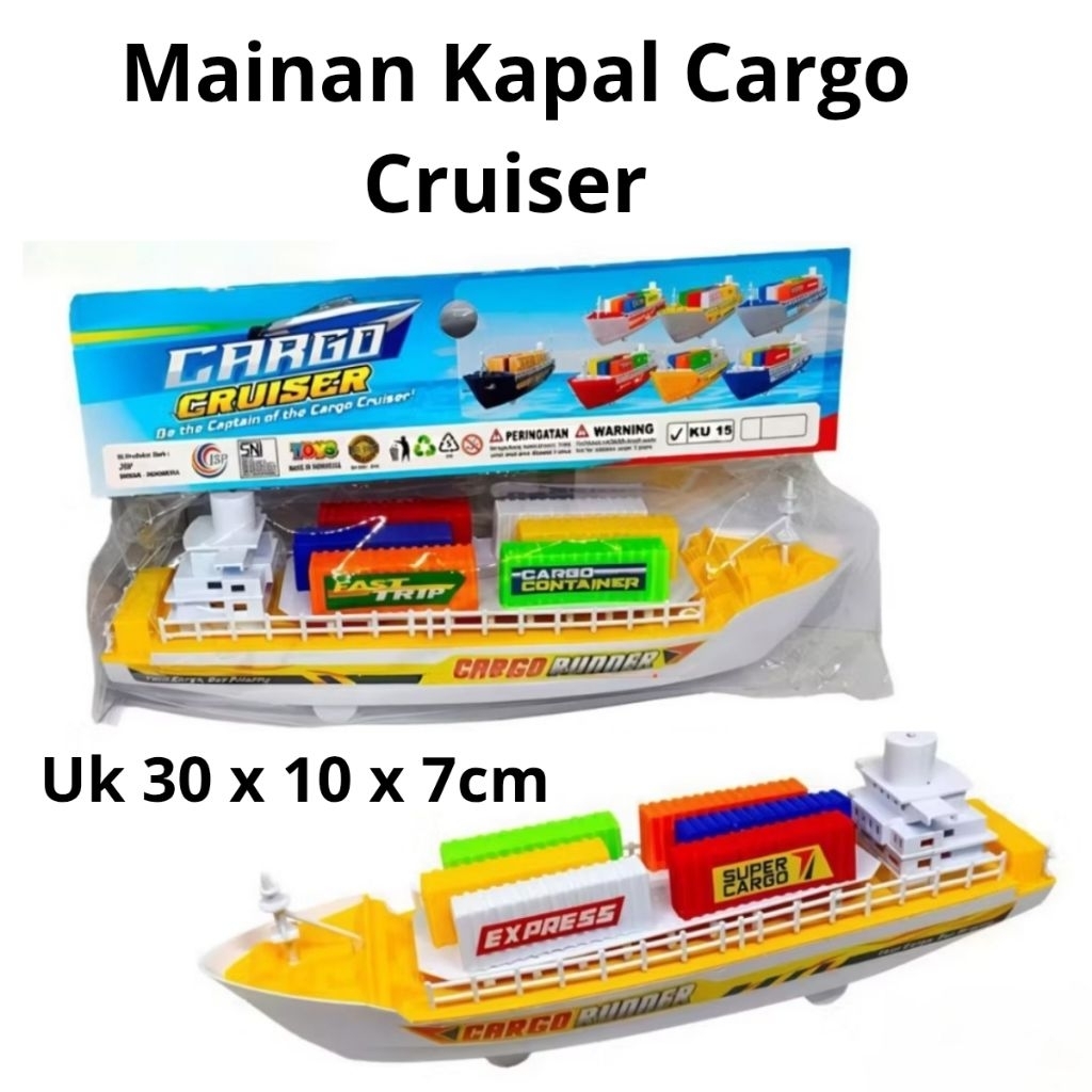 MAINAN CARGO CRUISER  MAINAN KAPAL CARGO PULLBACK KAPAL BARANG MAINAN KAPAL LAUT KU15