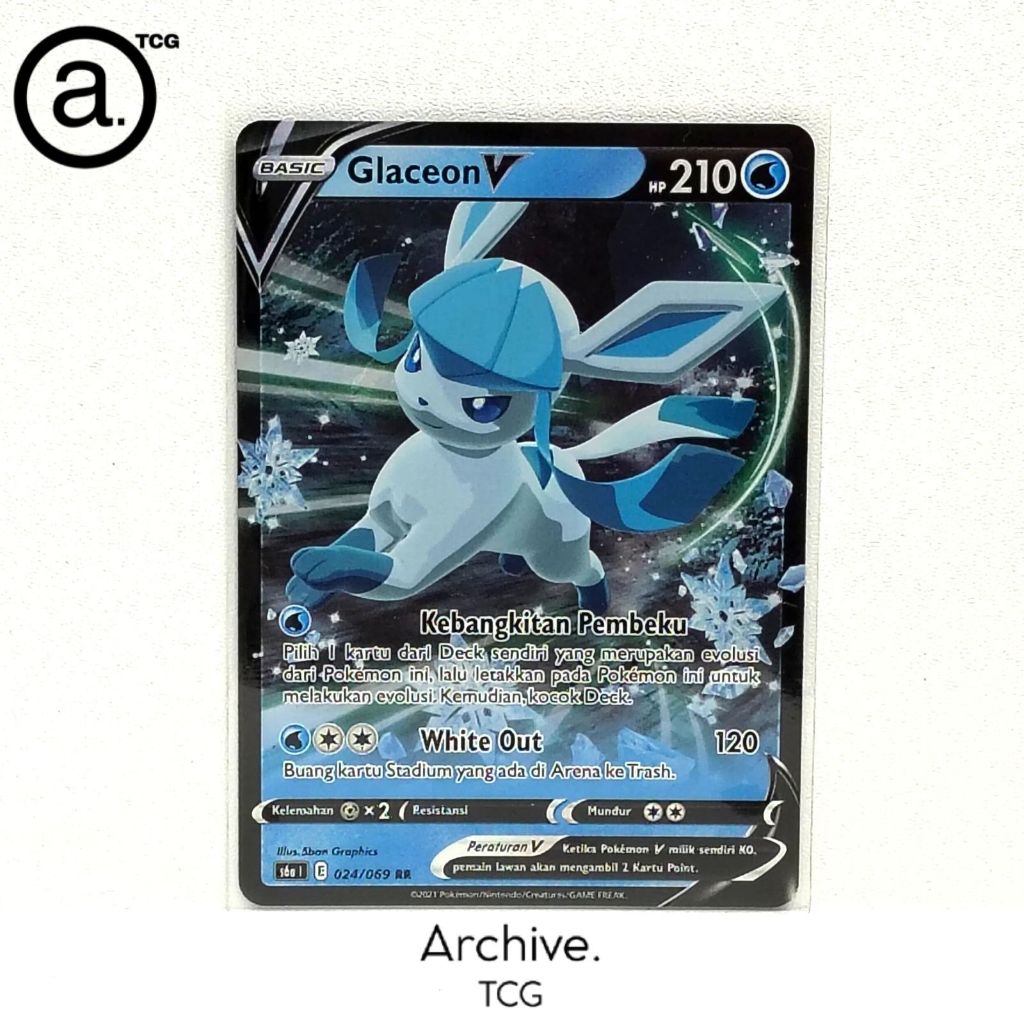 Glaceon V (024/069) Pokemon Indonesia ~ Para Eevee Pahlawan S6A