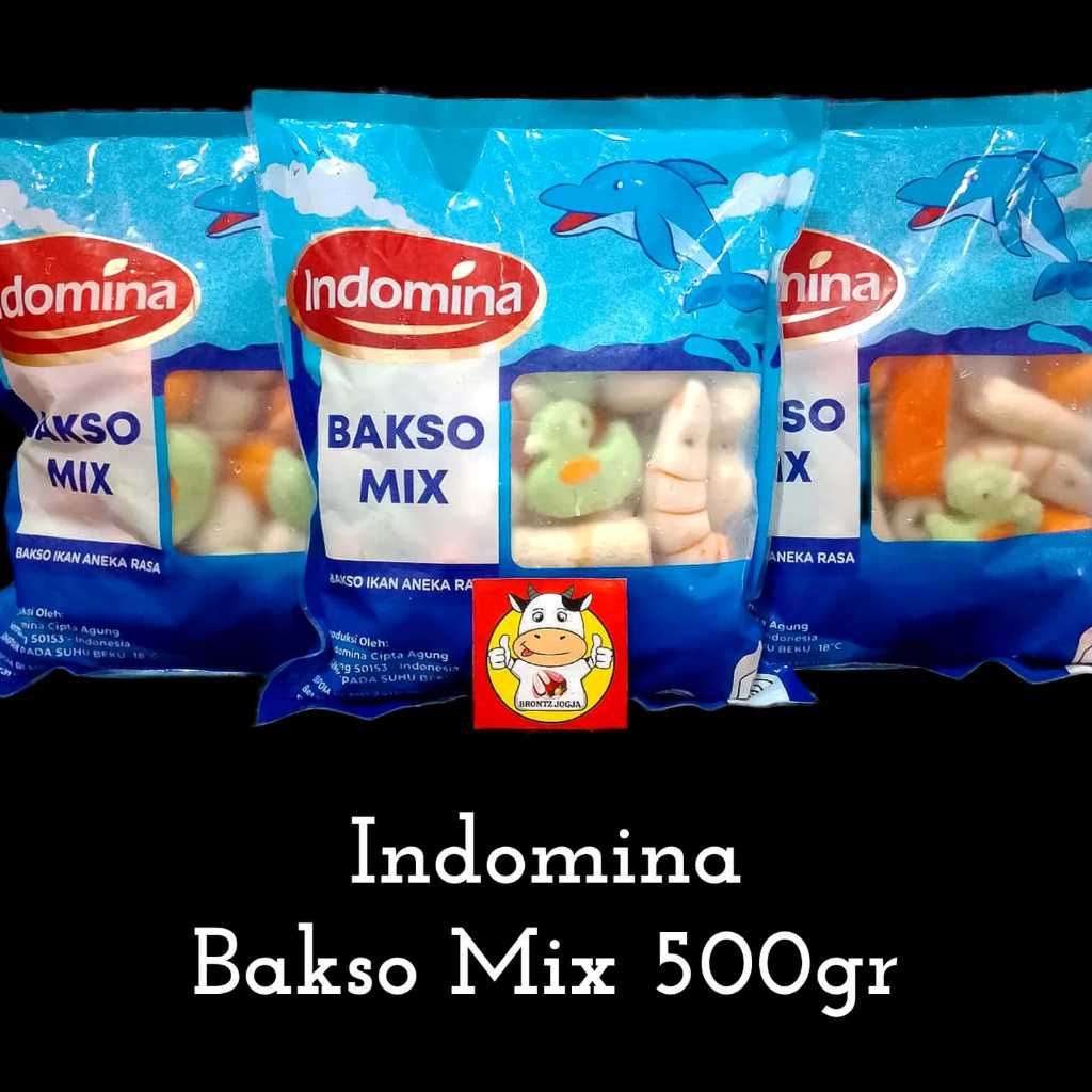 INDOMINA BAKSO MIX 500GR OLAHAN IKAN ISI 45PCS-FROZEN FOOD-BRONTZ JOGJA