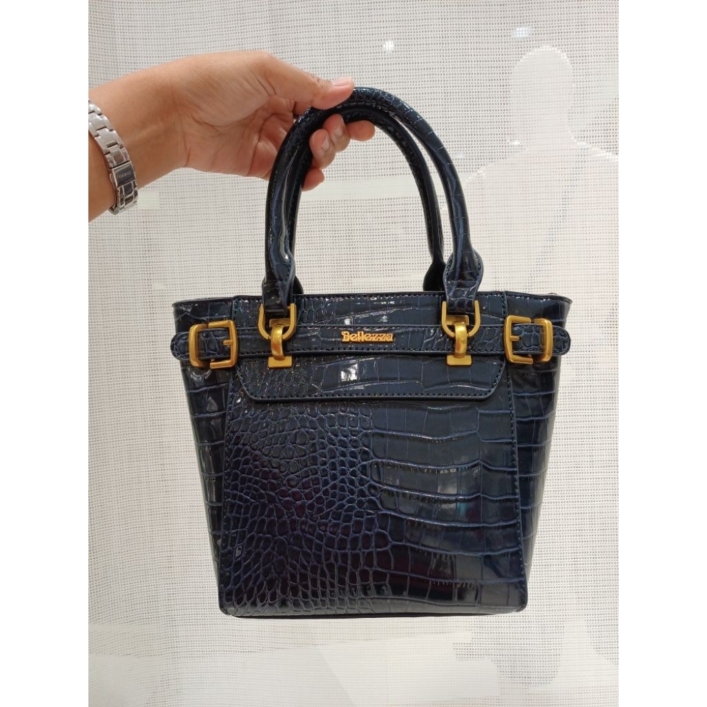 Tas Wanita Handbag Croco Glosy BELLEZZA 24406 Original Depstore Mall Ori Tas Jinjing Sling Bag Selem