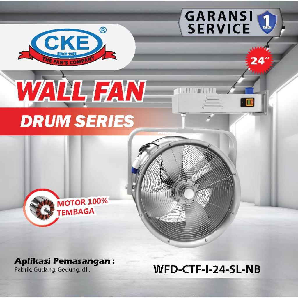 CKE Wall Fan 24 Inch 220V Kipas Angin Dinding Tembok Kipas Angin Gantung