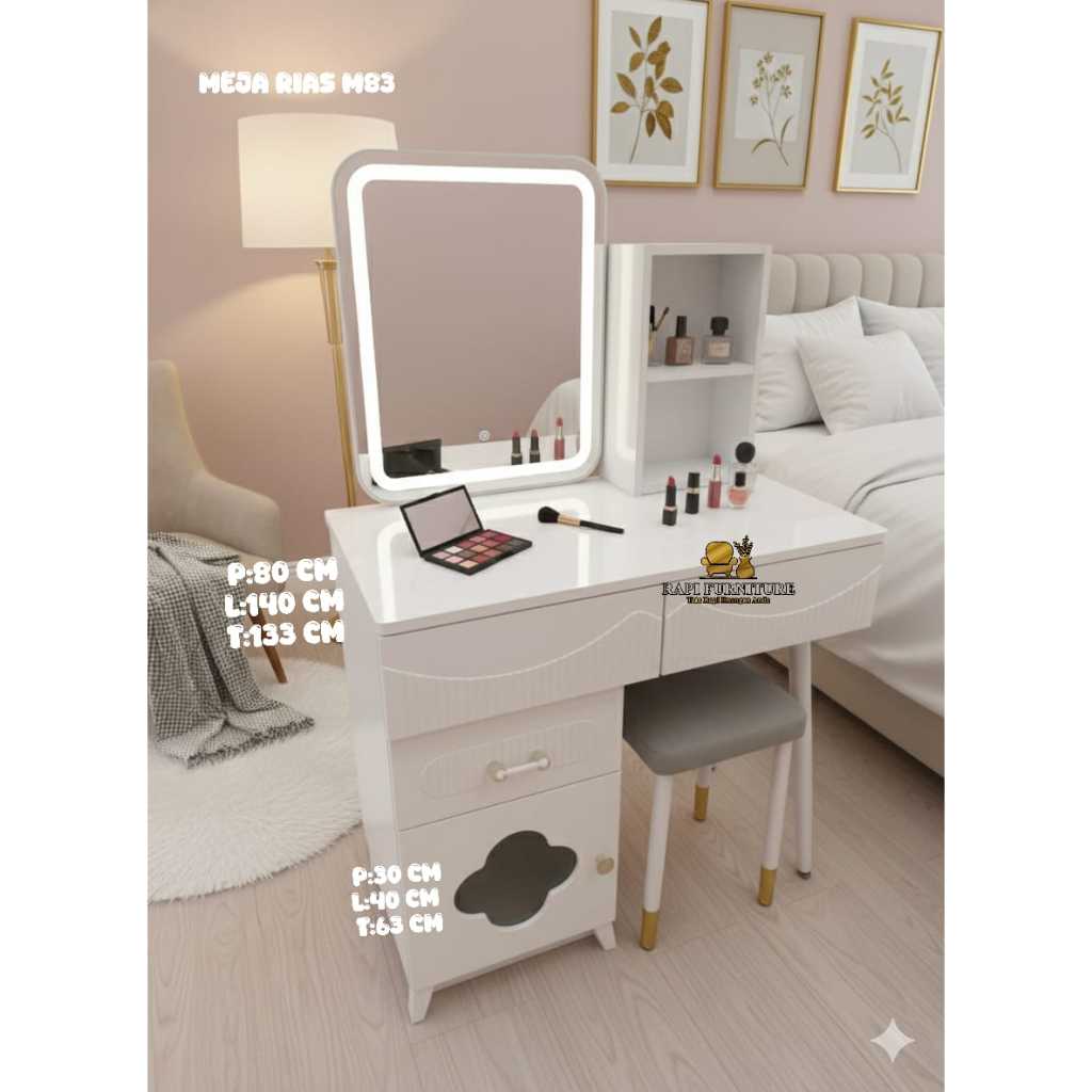 MEJA RIAS M83 MEJA MAKE UP STORAGE MAKE UP MEJA+KACA MAKE UP PONTIANAK