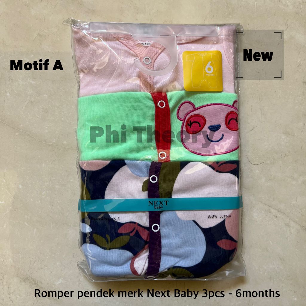 Next Baby Jumpsuit Romper Pendek Set Cewek (3pcs/set) / Baju main santai piyama anak