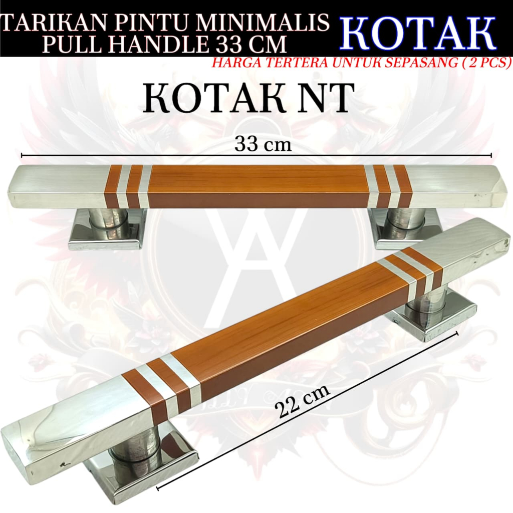 Pull Handle Pintu Minimalis gagang pintu 2 pintu kupu kotak stainless coklat muda