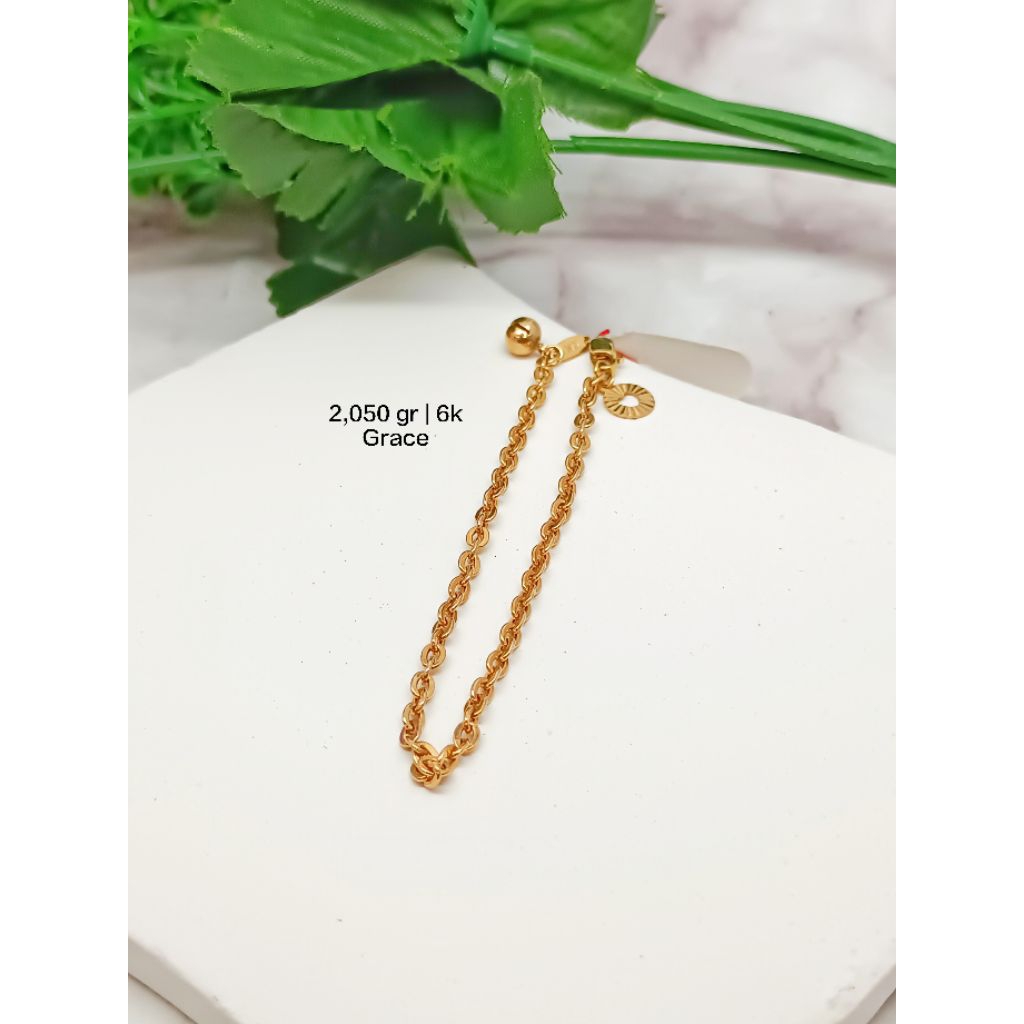 Gelang Tangan Rante Nori Emas muda 1lonceng
