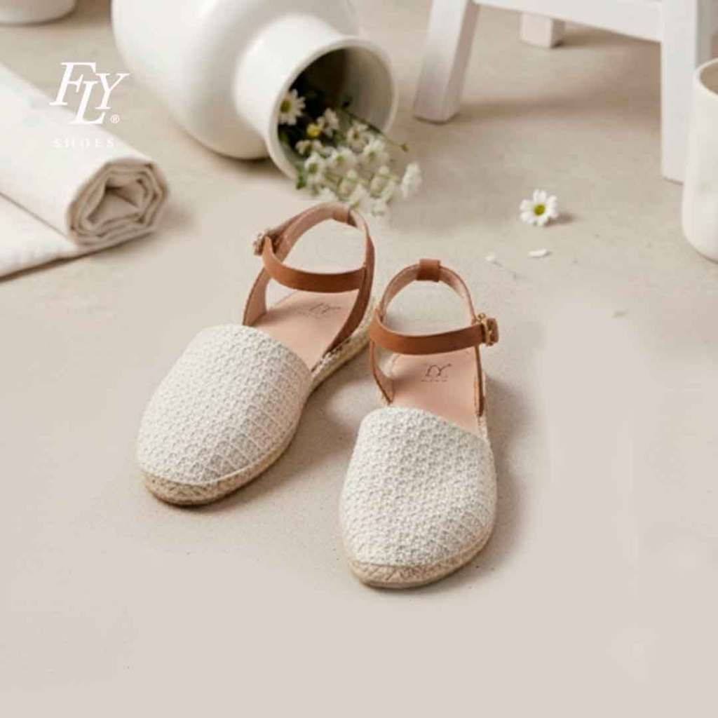 FLY SHOES Coriana Sepatu Sandal Wanita Flat 4811 in Ivory