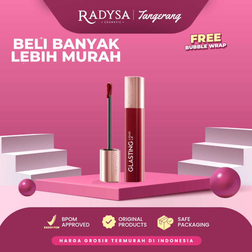 GROSIR - WARDAH Glasting Liquid Lip / Lipstick Everglasting Transferproof Lip Moisturizer