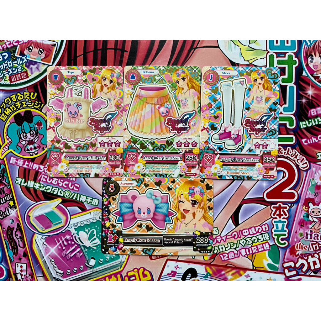 Kartu Aikatsu Ichigo Hoshimiya Angely Bear Coord Cute Angely Sugar Original Normal Brand Card Set Fu