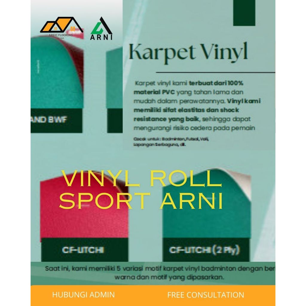 Lantai Vinyl Lapangan Olahraga 4,5mm | vinyl khusus badmintoon futsal