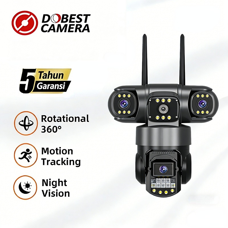 {5 Tahun Garansi} V380 PRO CCTV Kamera Tiga Lensa Yang Sesungguhnya 4G /Wifi Home Protection Camera 