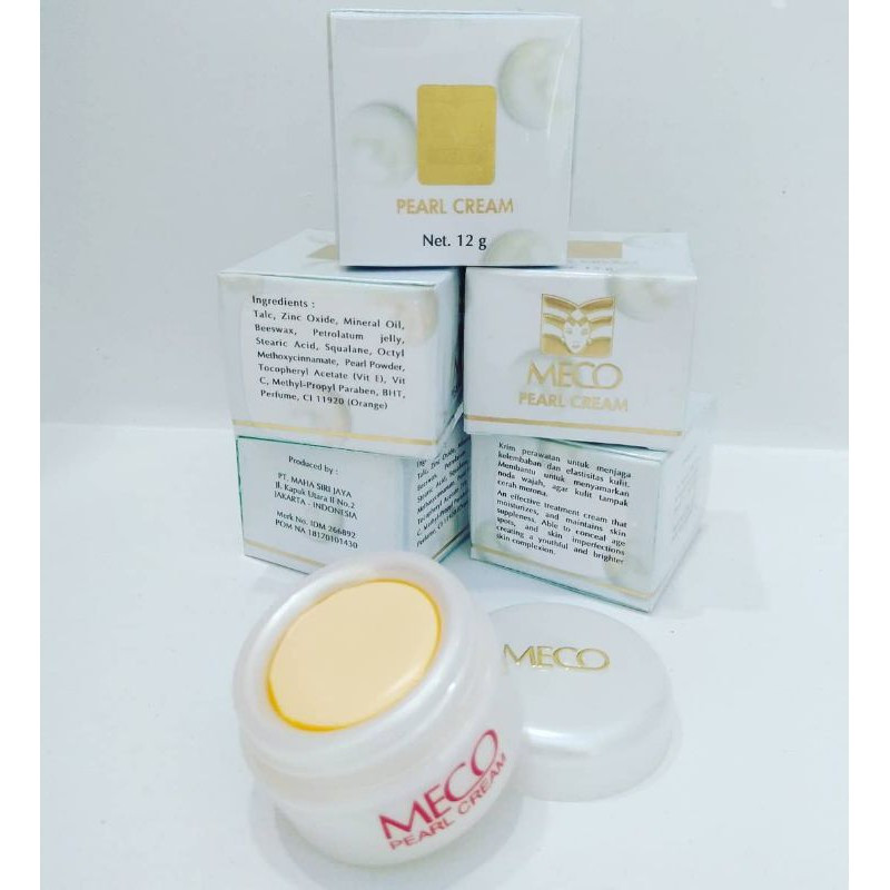 Meco Pearl Cream 12gr pelembab wajah Original BPOM