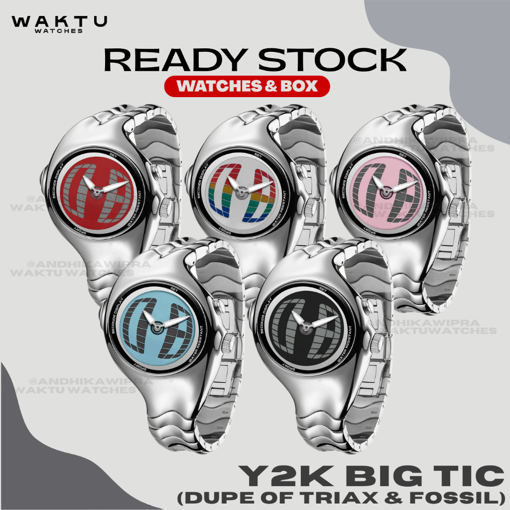 Y2K Big Tic Jam Tangan Gaya Pria Wanita