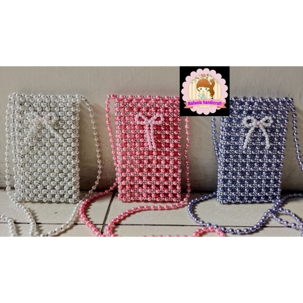 Tas HP manik/Tas selempang manik/Tas manik handmade