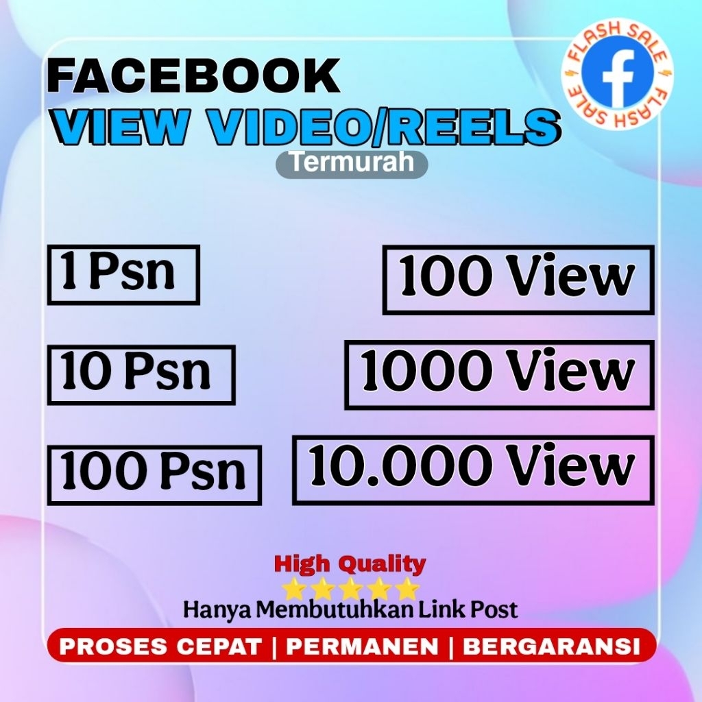 Facebook View Reels/Video Termurah Permanen