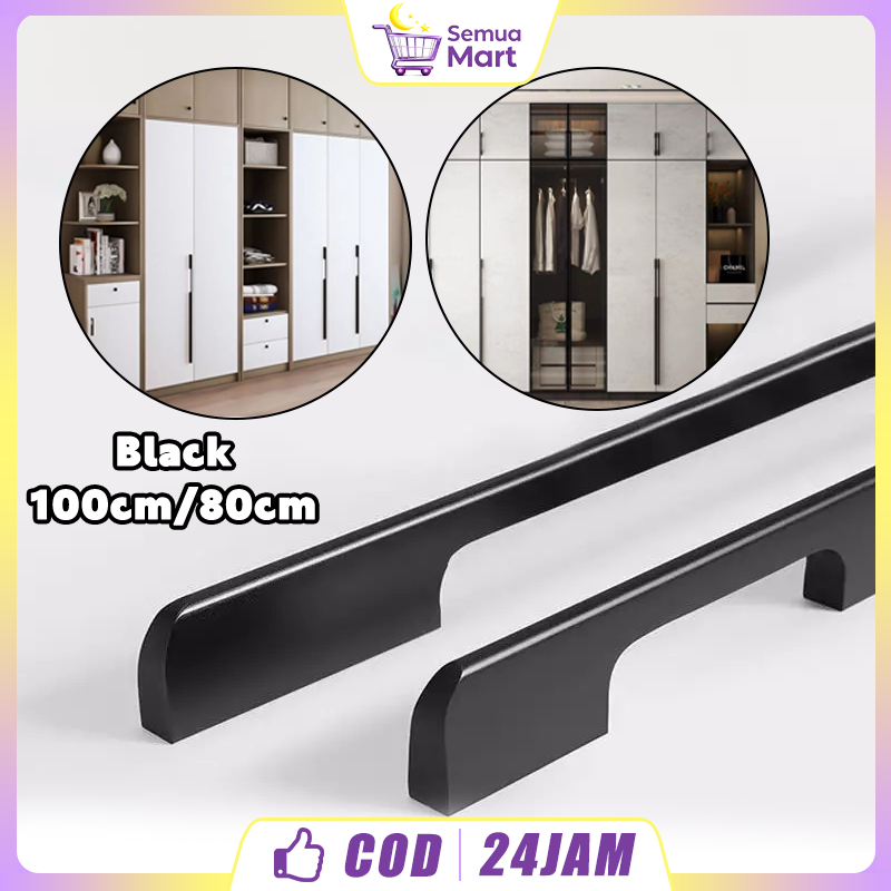Handle Tarikan Pintu Lemari Panjang 1 Meter - Aluminium Modern Minimalis, untuk Lemari Pakaian Dapur