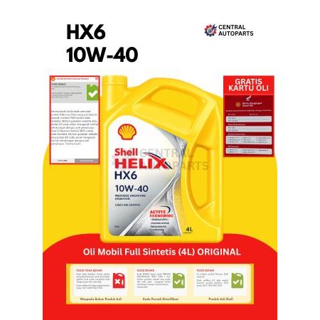 Oli Mesin Mobil Shell Helix HX6 10W-40 (4L) - Oli Mesin Mobil Bensin