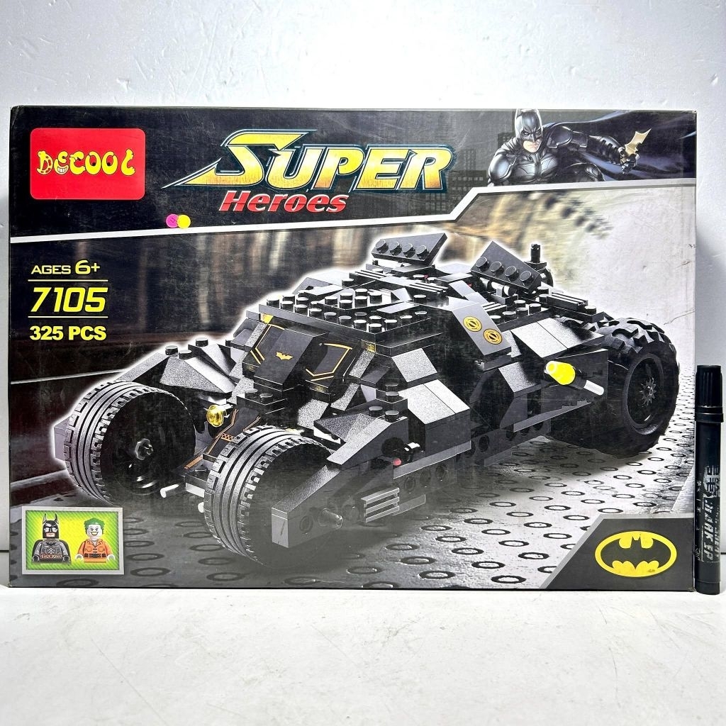 mainan action brick mobil batman tumbler lego mainan blok bangunan Decool 7105 Super Heroes Batmobil