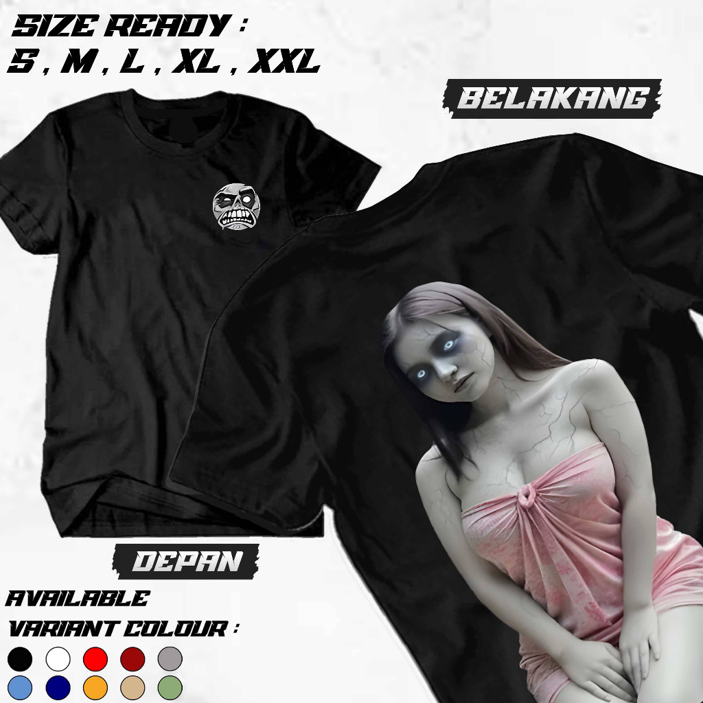 Kaos Distro HANTU SEKSI BIKIN RESAH Kaos T-shirt Pria Dan Wanita